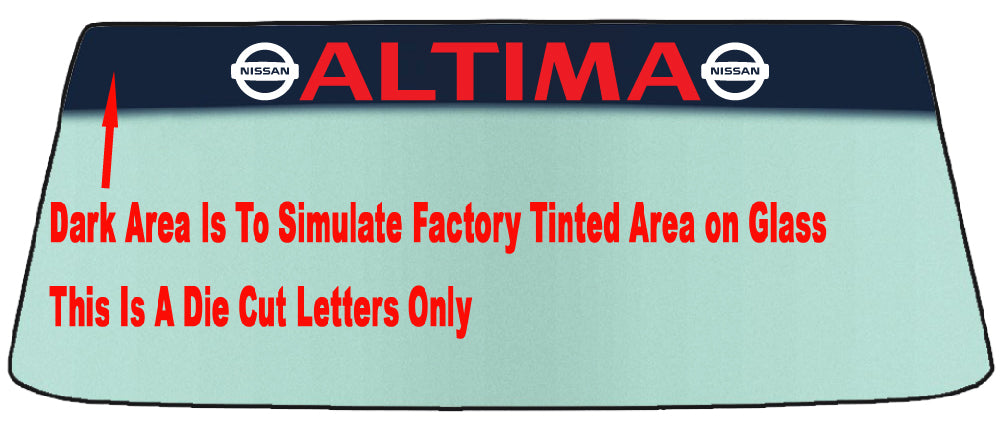 FOR ALTIMA Dual Logo Custom Windshield Banner Vinyl Decal - With Application Tool