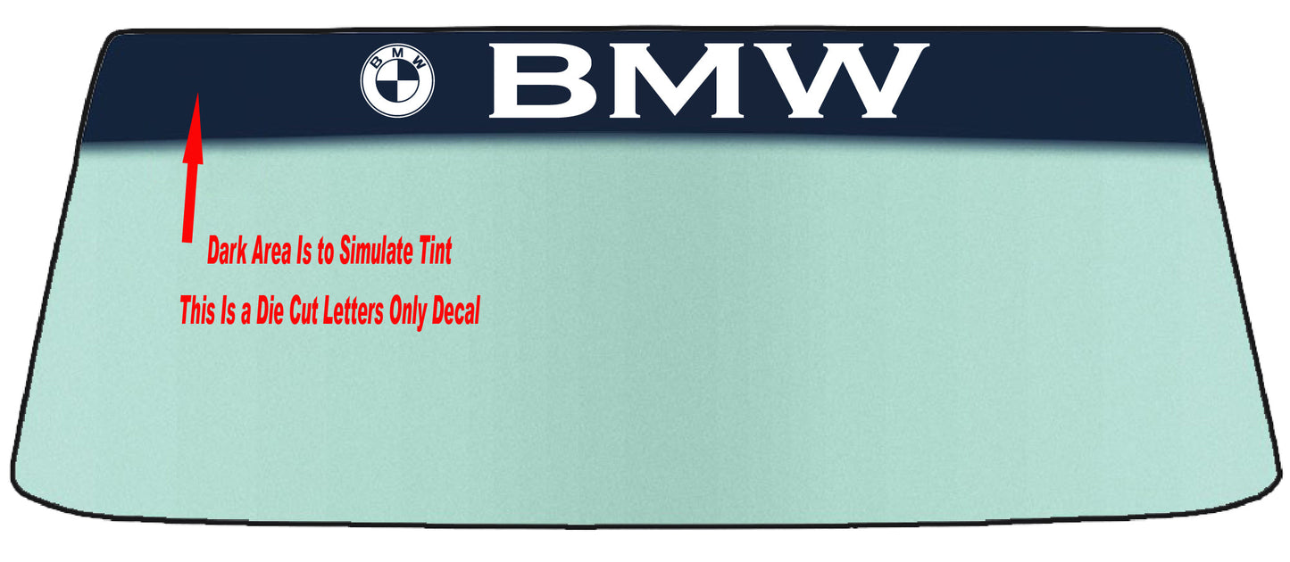 FITS A BMW VEHICLE CUSTOM WINDSHIELD BANNER GRAPHIC DIE CUT DECAL - VINYL APPLICATION TOOL INCLUDED