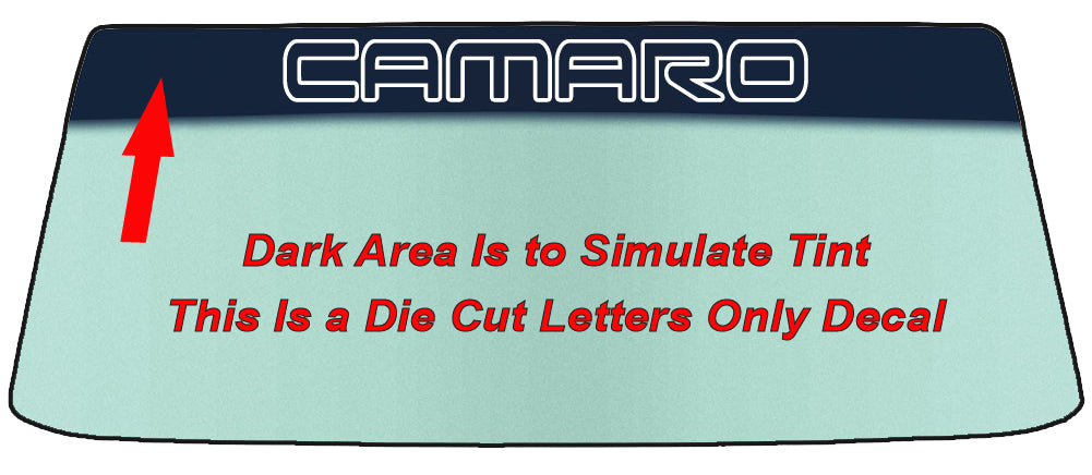 OUTLINE CAMARO Vehicle Custom Windshield Banner Graphic Die Cut Decal - Vinyl Application Tool Included (Copy)