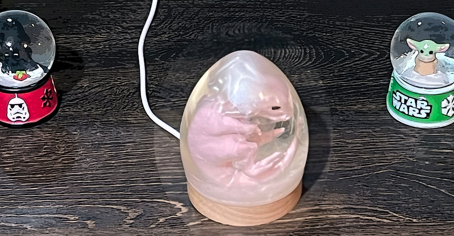 3D Printed and Resin Velociraptor Egg Statue Crystal Dinosaur Sculpture