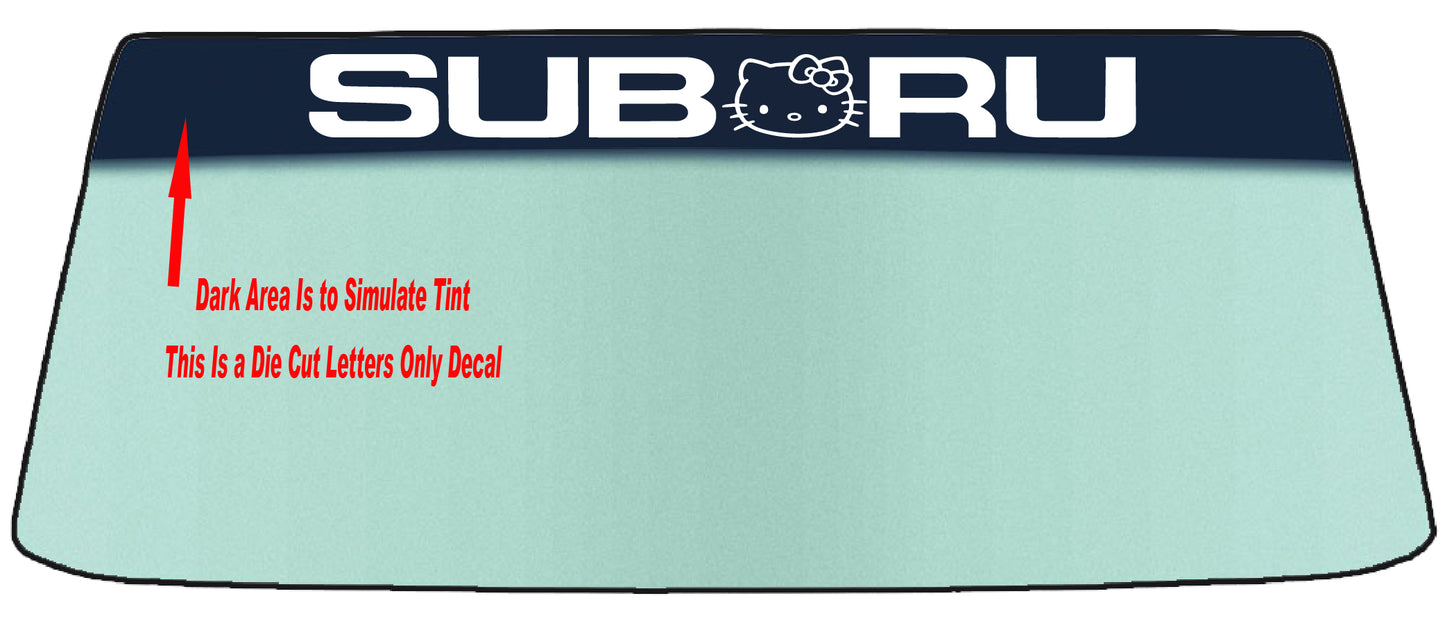 Subaru Kitty Custom Windshield Banner Graphic Die Cut Decal - Vinyl Application Tool Included